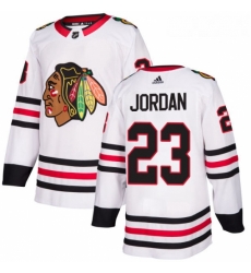 Womens Adidas Chicago Blackhawks 23 Michael Jordan Authentic White Away NHL Jersey 