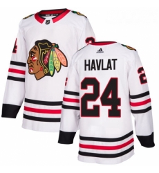 Womens Adidas Chicago Blackhawks 24 Martin Havlat Authentic White Away NHL Jersey 