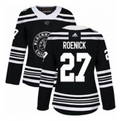 Womens Adidas Chicago Blackhawks 27 Jeremy Roenick Authentic Black 2019 Winter Classic NHL Jersey 