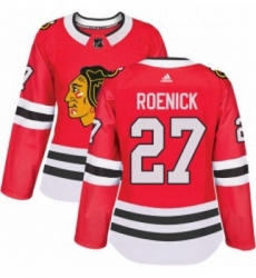 Womens Adidas Chicago Blackhawks 27 Jeremy Roenick Authentic Red Home NHL Jersey 