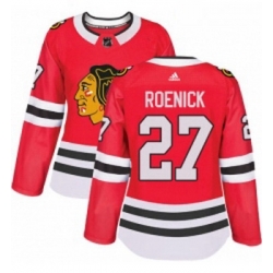 Womens Adidas Chicago Blackhawks 27 Jeremy Roenick Authentic Red Home NHL Jersey 