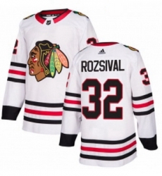 Womens Adidas Chicago Blackhawks 32 Michal Rozsival Authentic White Away NHL Jersey 