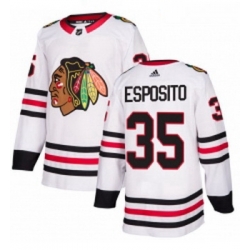 Womens Adidas Chicago Blackhawks 35 Tony Esposito Authentic White Away NHL Jersey 