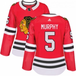Womens Adidas Chicago Blackhawks 5 Connor Murphy Authentic Red Home NHL Jersey 