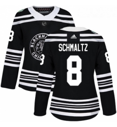 Womens Adidas Chicago Blackhawks 8 Nick Schmaltz Authentic Black 2019 Winter Classic NHL Jersey 