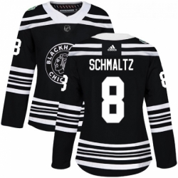 Womens Adidas Chicago Blackhawks 8 Nick Schmaltz Authentic Black 2019 Winter Classic NHL Jersey 