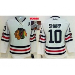 women nhl jerseys chicago blackhawks #10 sharp white[2015 Stanley cup champions][patch A]