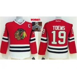 women nhl jerseys chicago blackhawks #19 toews red[2015 Stanley cup champions][patch c]