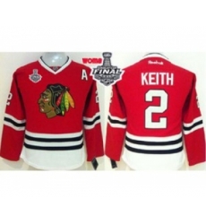 women nhl jerseys chicago blackhawks #2 keith red[2015 stanley cup][patch A]