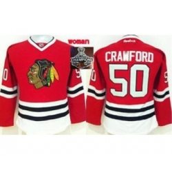 women nhl jerseys chicago blackhawks #50 crawford red[2015 Stanley cup champions]