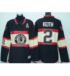 Blackhawks #2 Duncan Keith Black Stitched New Third Youth NHL Jersey