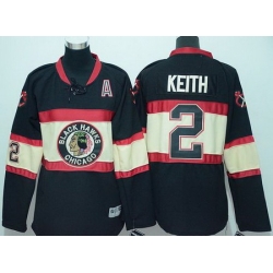 Blackhawks #2 Duncan Keith Black Stitched New Third Youth NHL Jersey