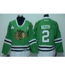 Blackhawks #2 Duncan Keith Green Stitched Youth NHL Jersey