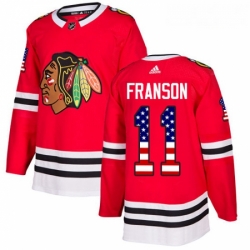 Youth Adidas Chicago Blackhawks 11 Cody Franson Authentic Red USA Flag Fashion NHL Jersey 