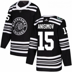 Youth Adidas Chicago Blackhawks 15 Artem Anisimov Authentic Black 2019 Winter Classic NHL Jersey 