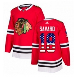 Youth Adidas Chicago Blackhawks 18 Denis Savard Authentic Red USA Flag Fashion NHL Jersey 