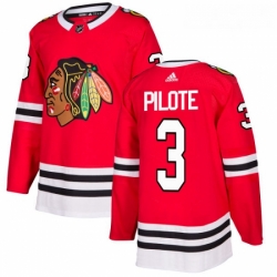 Youth Adidas Chicago Blackhawks 3 Pierre Pilote Authentic Red Home NHL Jersey 