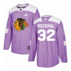 Youth Adidas Chicago Blackhawks 32 Michal Rozsival Authentic Purple Fights Cancer Practice NHL Jersey 