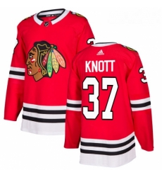 Youth Adidas Chicago Blackhawks 37 Graham Knott Authentic Red Home NHL Jersey 