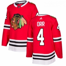 Youth Adidas Chicago Blackhawks 4 Bobby Orr Authentic Red Home NHL Jersey 