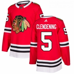 Youth Adidas Chicago Blackhawks 5 Adam Clendening Authentic Red Home NHL Jersey 
