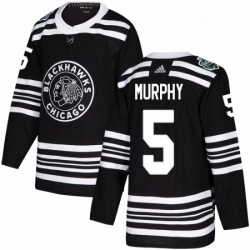 Youth Adidas Chicago Blackhawks 5 Connor Murphy Authentic Black 2019 Winter Classic NHL Jersey 