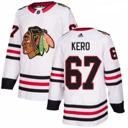 Youth Adidas Chicago Blackhawks 67 Tanner Kero Authentic White Away NHL Jersey 