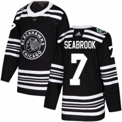 Youth Adidas Chicago Blackhawks 7 Brent Seabrook Authentic Black 2019 Winter Classic NHL Jersey 