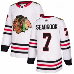 Youth Adidas Chicago Blackhawks 7 Brent Seabrook Authentic White Away NHL Jersey 