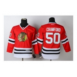 Youth nhl jerseys chicago blackhawks #50 crawford red