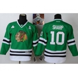 youth nhl jerseys chicago blackhawks #10 sharp green[2015 Stanley cup champions][patch A]