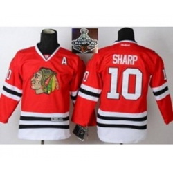 youth nhl jerseys chicago blackhawks #10 sharp red[2015 Stanley cup champions][patch A]