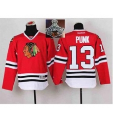 youth nhl jerseys chicago blackhawks #13 punk red[2015 Stanley cup champions][punk]