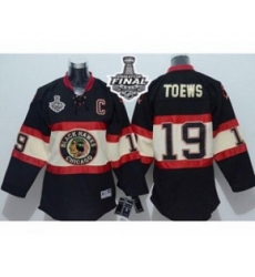 youth nhl jerseys chicago blackhawks #19 toews black New Third[2015 stanley cup][patch C]