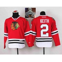 youth nhl jerseys chicago blackhawks #2 keith red[2015 Stanley cup champions]