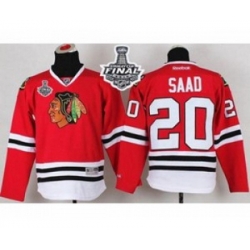 youth nhl jerseys chicago blackhawks #20 saad red[2015 stanley cup]