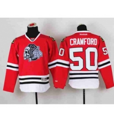 youth nhl jerseys chicago blackhawks #50 crawford red-1[the skeleton head]