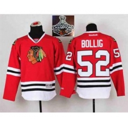 youth nhl jerseys chicago blackhawks #52 bollig red[2015 Stanley cup champions]