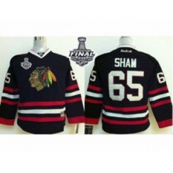 youth nhl jerseys chicago blackhawks #65 shaw black[2015 stanley cup]