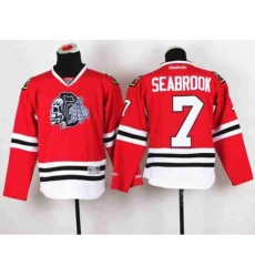 youth nhl jerseys chicago blackhawks #7 seabrook red-1[the skeleton head]