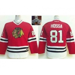youth nhl jerseys chicago blackhawks #81 hossa red[2015 Stanley cup champions]