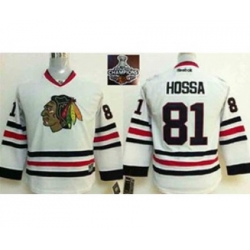 youth nhl jerseys chicago blackhawks #81 hossa white[2015 Stanley cup champions]