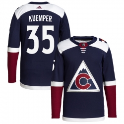 Adidas Colorado Avalanche 35 Darcy Kuemper Navy Alternate Authentic Stitched NHL Jersey