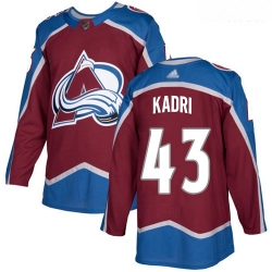 Avalanche #43 Nazem Kadri Burgundy Home Authentic Stitched Hockey Jersey