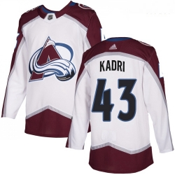 Avalanche #43 Nazem Kadri White Road Authentic Stitched Hockey Jersey