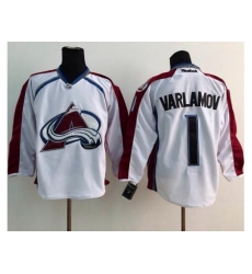 Colorado Avalanche #1 Semyon Varlamov White Stitched NHL Jersey