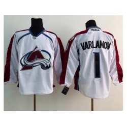 Colorado Avalanche #1 Semyon Varlamov White Stitched NHL Jersey