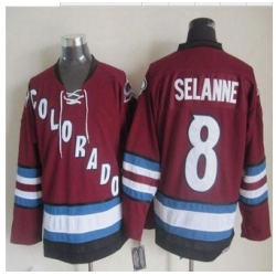 Colorado Avalanche #8 Teemu Selanne Red CCM Throwback Stitched NHL Jersey