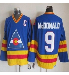 Colorado Avalanche #9 Lanny Mcdonald Blue CCM Throwback Stitched NHL Jersey