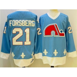 Men Colorado Avalanche 21 Peter Forsberg Blue Stitched Jersey